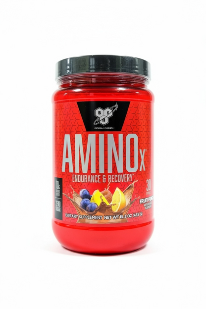 BSN AMINOx – Suplemento de Aminoácidos para Resistencia y Recuperación (Fruit Punch, 435 g)